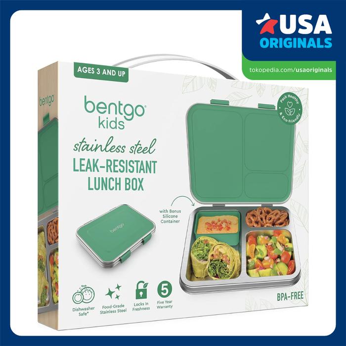 Gambar Bentgo Kids Lunch Box Stainless Steel Leak Resistant Kotak Makan Anak - Green dari HYPE BOSS undefined Tokopedia