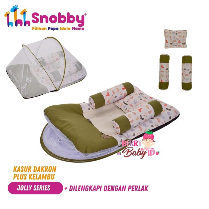 Gambar Snobby Kasur Dakron Kelambu Bantal Guling Set Perlengkapan Tidur Bayi Katun - Jolly Green dari Berry Baby undefined Tokopedia