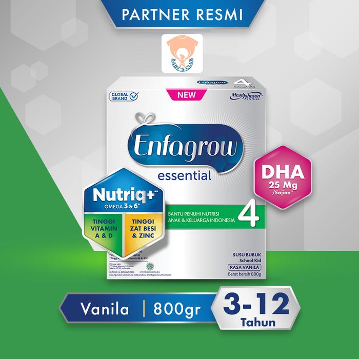 Gambar Enfagrow Essential 4 800 Gram Vanila (3-12 Tahun) dari Babys Club undefined Tokopedia