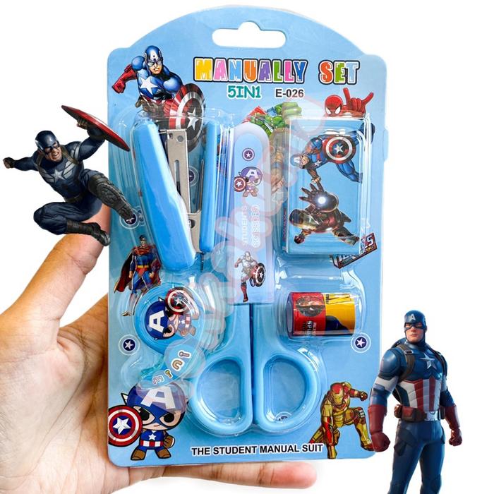 Gambar ( KKM ) ALAT TULIS SET ANAK 5IN1 SANRIO/ ATK SEKOLAH - AVENGERSBIRU dari Kokkakuma Souvenir undefined Tokopedia
