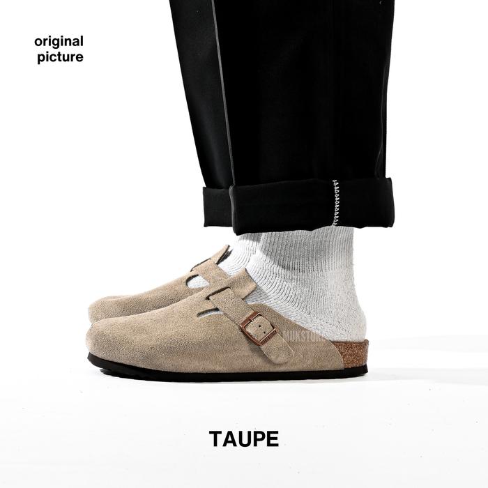 Gambar [Original] Birkenstock Boston Suede Leather Unisex - Taupe, 36 / 23cm dari MUKSVANS undefined Tokopedia