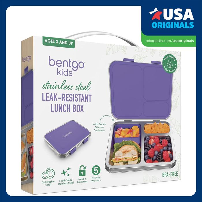 Bentgo Kids Lunch Box Stainless Steel Leak Resistant Kotak Makan Anak  Purple