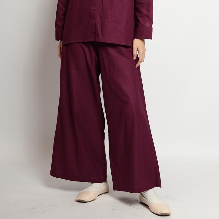 Gambar Linen Culotte - Culotte Masalinen - BURGUNDY  dari Masa Linen undefined Tokopedia