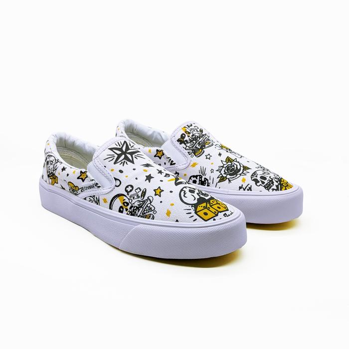 Gambar CORVALUE - Sepatu Slip-on Kasual Unisex kamikatsu Full White Original - Kamikatsu FW, 36 dari CorvalueFootwear undefined Tokopedia