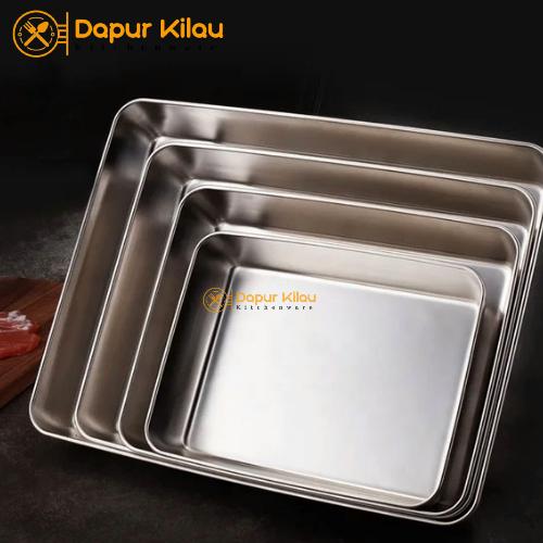 Nampan Stainless Tebal Loyang Persegi Baking Tray tinggi cm NPM4035