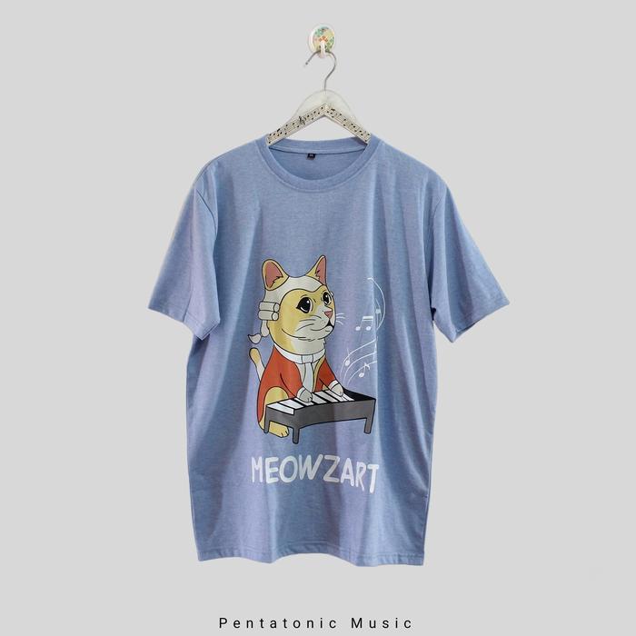 Gambar Meowzart T Shirt Kaos Musik Piano Kucing Mozart Lucu Kado Hadiah Music - S dari Pentatonic Music undefined Tokopedia