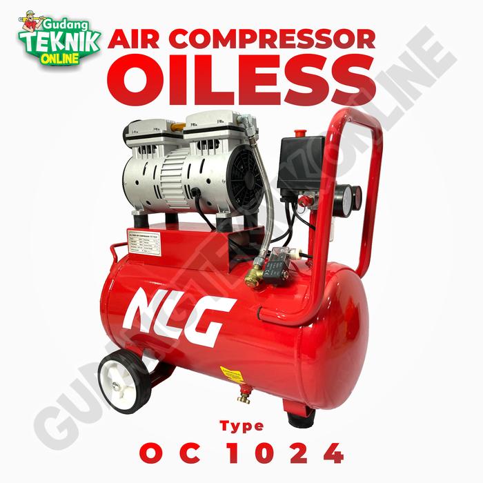 Gambar NLG Oil Less 3/4 HP Compressor ( Kompresor Angin / Listrik ) OC 1024 dari Indo Teknik 77 undefined Tokopedia