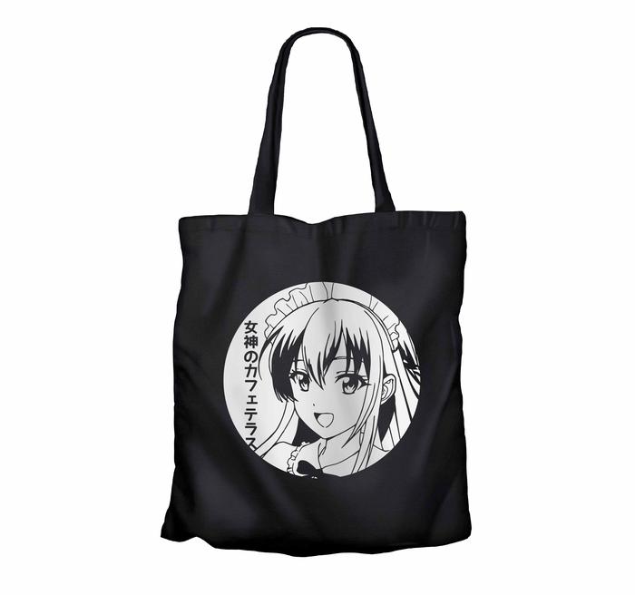 Gambar Tote bag anime MAKUZAWA OUKA - GODDESS CAFE TERRACE 100% canvas - Hitam, NON RESLETING dari mangjapan undefined Tokopedia
