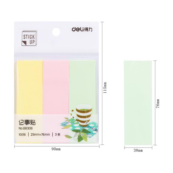 Gambar Deli Index Tab Penanda Pembatas Halaman Warna Pastel 100 Lembar 66307 - 76 x 25 mm dari Deli Stationery Indonesia undefined Tokopedia