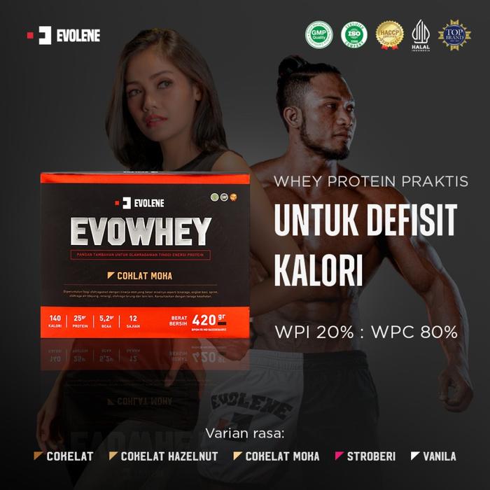Gambar Evolene Whey Protein 456 Gram gr 456gr 12 sachet BPOM - Coklat hazelnut dari Borneosupplement undefined Tokopedia