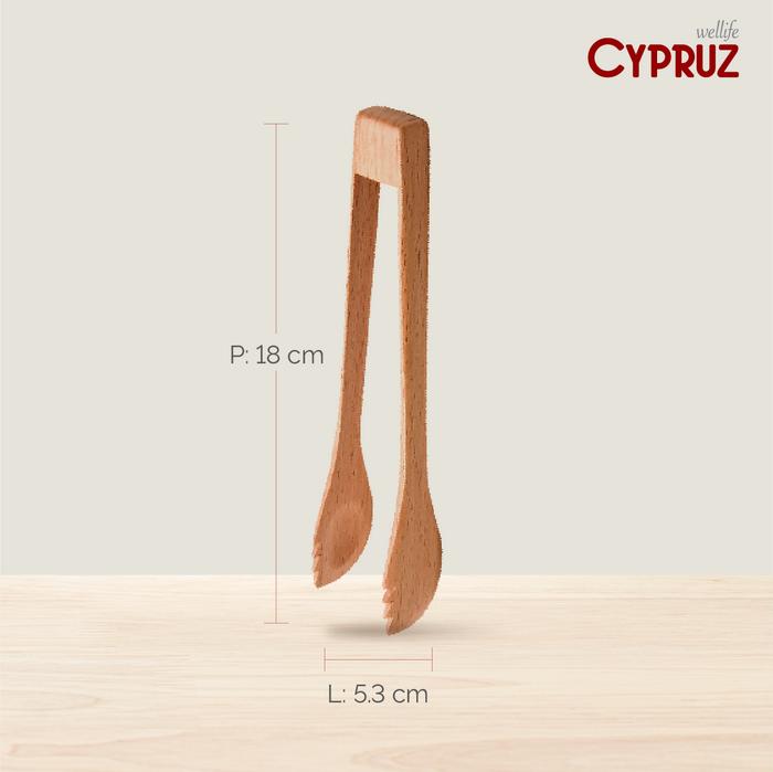 Gambar Cypruz Beech Wood Food Tongs - 18 x 5.3 cm dari Cypruz Kitchenware undefined Tokopedia