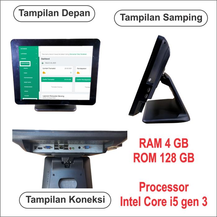 Gambar Mesin Kasir All in One Single Display Sharkpos FR7 Core i5 4/128GB RF7 - Single Display dari Autobarcode undefined Tokopedia