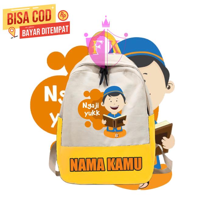 Gambar Tas ransel anak yuk ngaji yuk /tas backpack anak ngaji yuk 671-kids - Kuning, All Size dari JAY KIDS CLOTHING 313 undefined Tokopedia