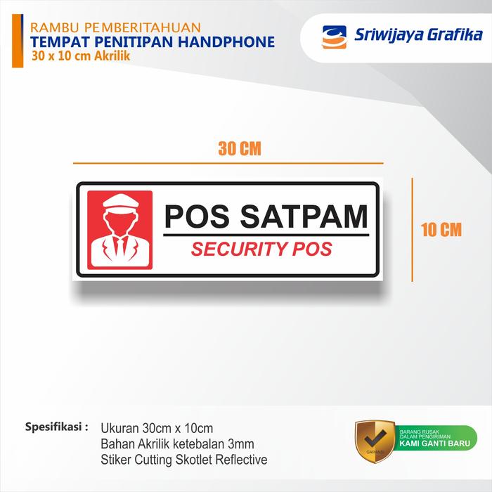 Gambar RAMBU PEMBERITAHUAN POS SATPAM AKRILIK 3MM UKURAN 30X10CM - Hitam Merah dari Sriwijaya Grafika Advertising undefined Tokopedia