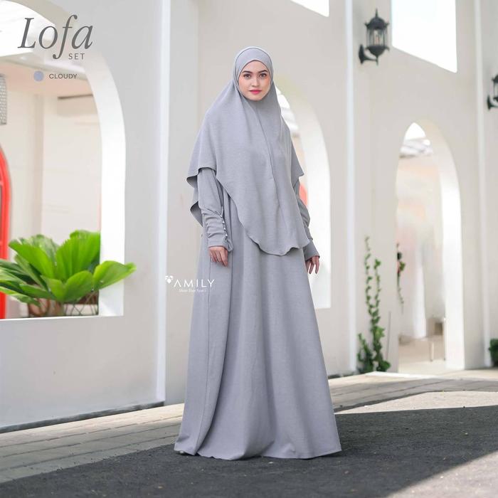 Gambar Lofa Abaya by Amily Abaya Only Bahan Misty Knit - Cloudy, jumbo dari nurayahijab undefined Tokopedia