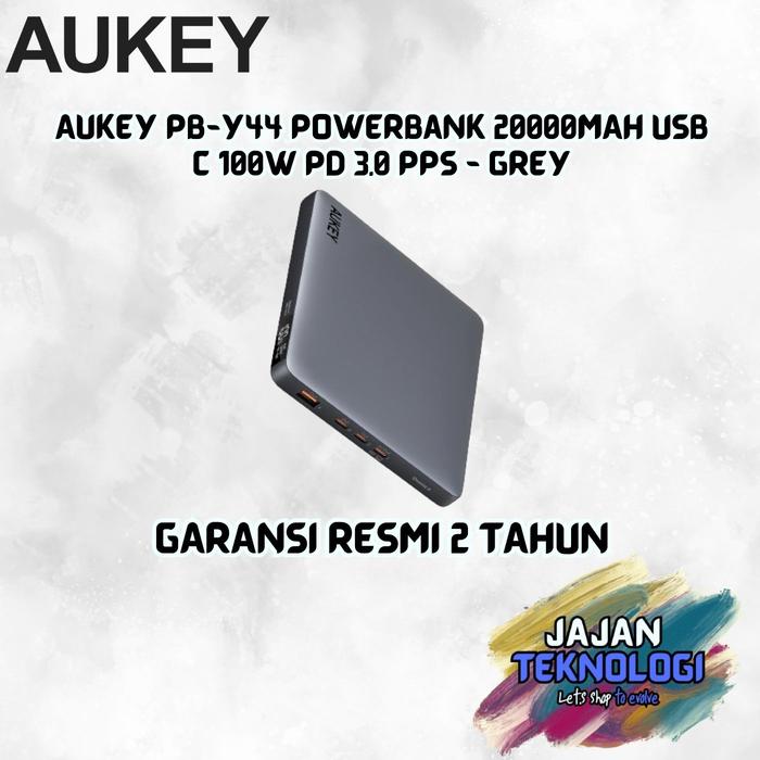 Gambar Aukey PB-Y44 Powerbank 20000mAh USB C 100W PD 3.0 PPS - Abu-abu dari Jajan Teknologi undefined Tokopedia
