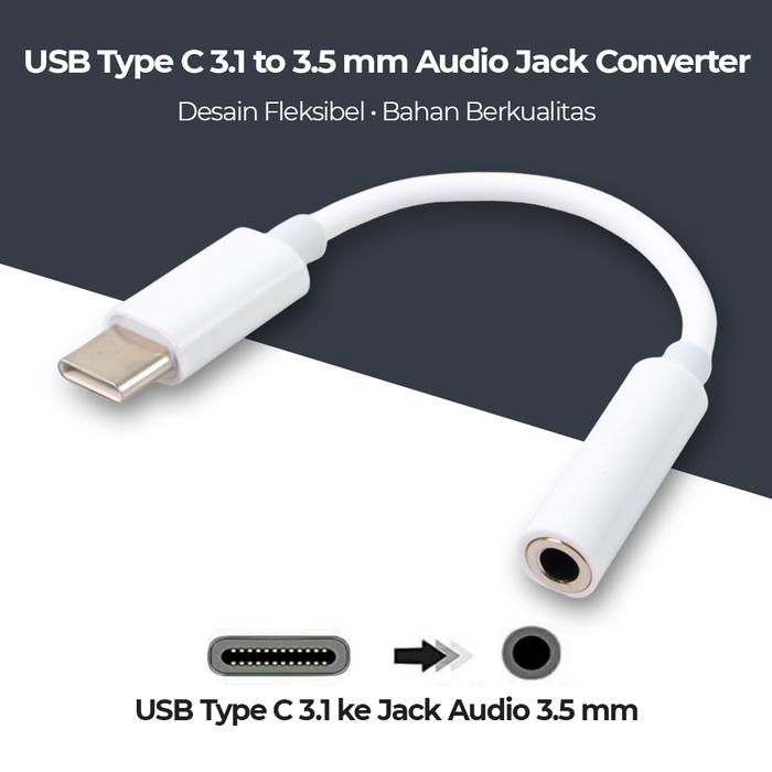 Adaptor Type C Converter To Aux USB Type C To Mm Audio Jack