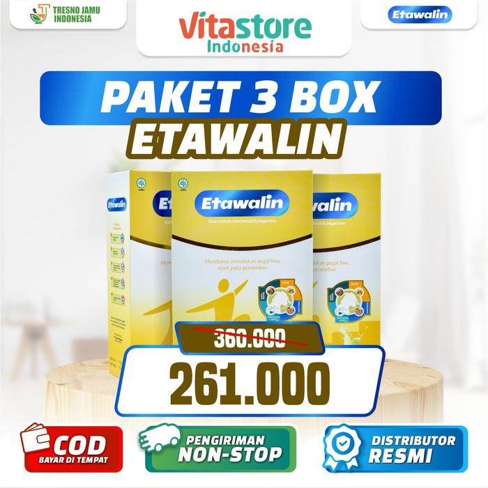 Gambar ETAWALIN 3 Box Original Redakan Nyeri Sendi Pegel Linu 200gram dari Vitastore Indonesia undefined Tokopedia