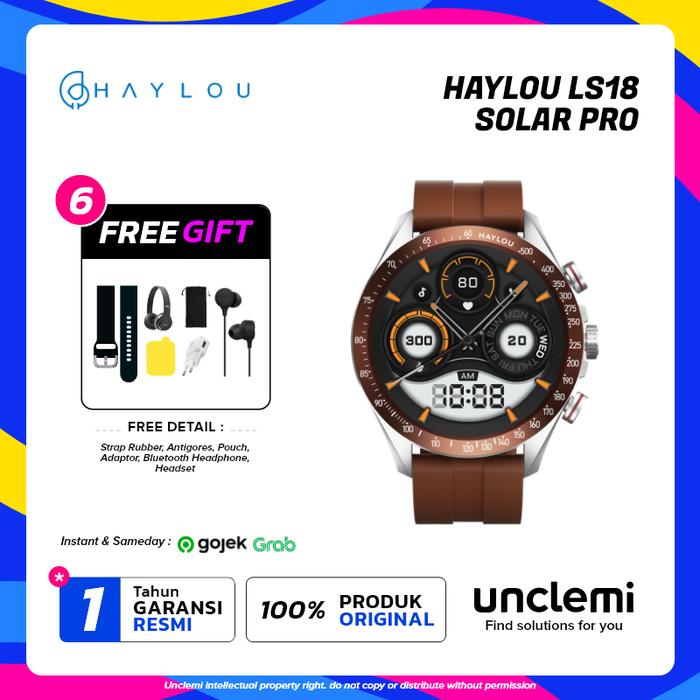 Gambar Haylou Solar Pro LS18 Smartwatch Canggih dengan fitur AOD ip68 - Brown, 6 Bonus dari Unclemi undefined Tokopedia