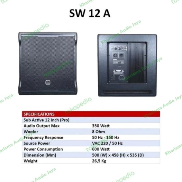 Gambar Subwoofer Aktif 12 Inch Wisdom SW 12A SW12A Wisdom SW 12 A Original dari Kharisma_Audio215 undefined Tokopedia