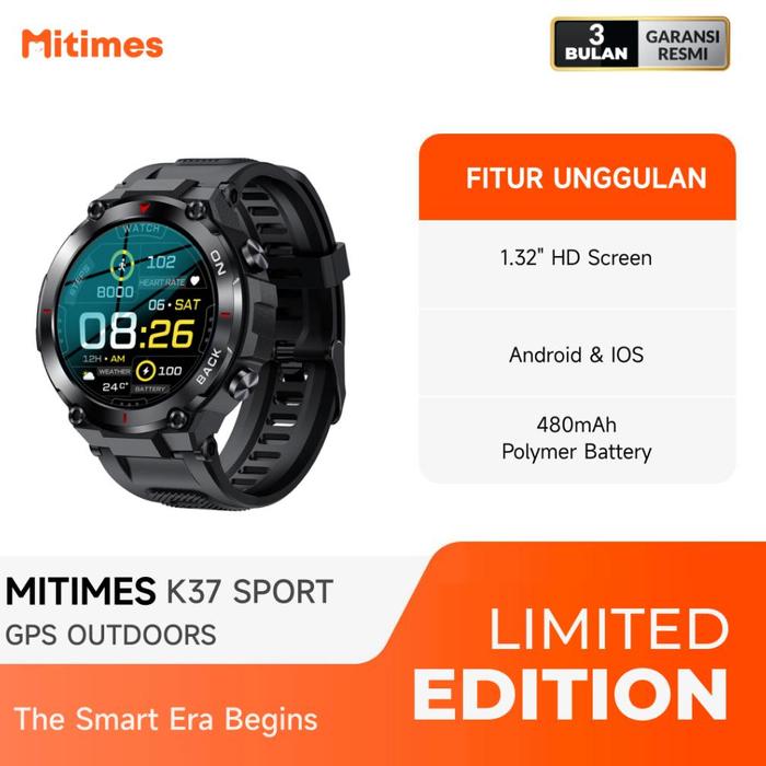 Gambar Mitimes K37 Sport Smart Watch 1.32 Inch GPS Outdoors - Black dari SIHOCK undefined Tokopedia