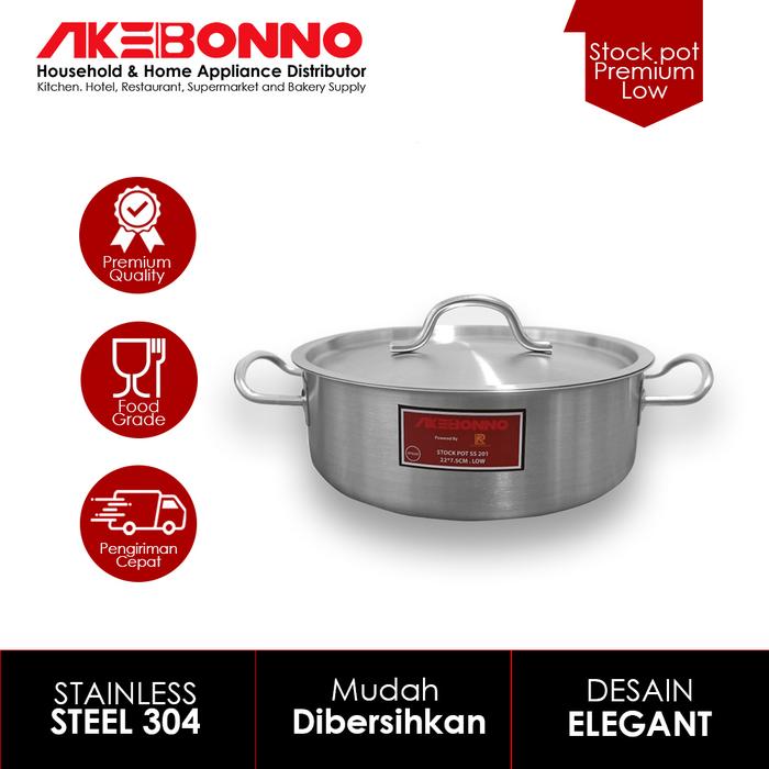 Gambar AKEBONNO - Pot with Lid/Panci dengan Tutup Stainless Steel 22Cm 24Cm 26Cm 28Cm 30Cm PREMIUM QUALITY - 26xH8,5 Cm dari Akebonno undefined Tokopedia