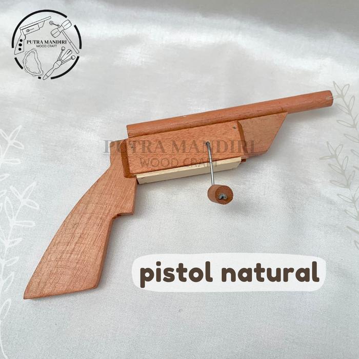 Gambar Mainan Anak Tradisional Kayu etek mainan jadul mainan kayu etek-etek - Pistol Natural dari Putra Mandiri Wood Craft undefined Tokopedia