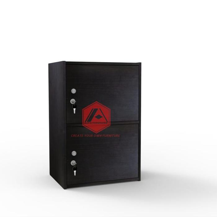 Gambar Rak Lemari Susun 5 Minimalis Loker Kayu Serbaguna AUFA dengan Kunci Pintu - Putih - Furniture Kantor Sekolah - 2ssn hitam dari Aufa.Furnihome undefined Tokopedia