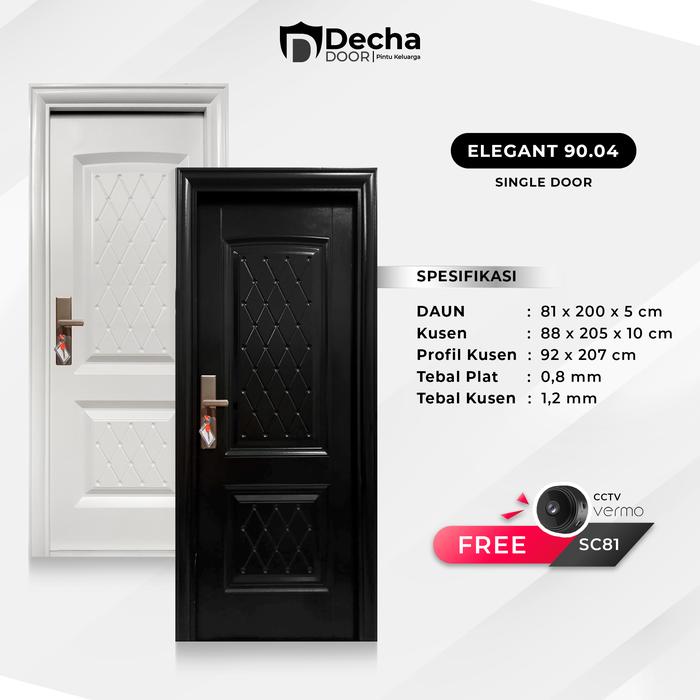Gambar Pintu Baja Utama Rumah - Pintu Rumah Kamar - Decha Door Elegant 90.03 - Single Door, Hitam Kanan dari Decha Door undefined Tokopedia