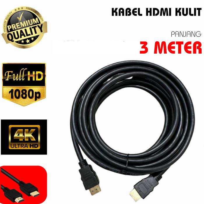 Gambar Kabel Hdmi to Hdmi 3m / 5m STB Laptop Ke Tv Ke DVR CCTV  Ke Monitor - HDMI 3M HITAM dari Linx Mall undefined Tokopedia