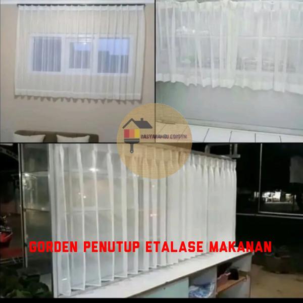 Gambar Gorden vitrase penutup etalase warteg gorden etalase nasi padang - Putih, L200×T 100 dari rasyarambu gorden undefined Tokopedia