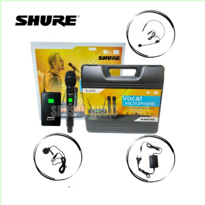 Gambar MICROPHONE WIRELESS SHURE SLX282 MIC PEGANG, MIC JEPIT, MIC HEDSET dari san san audio undefined Tokopedia
