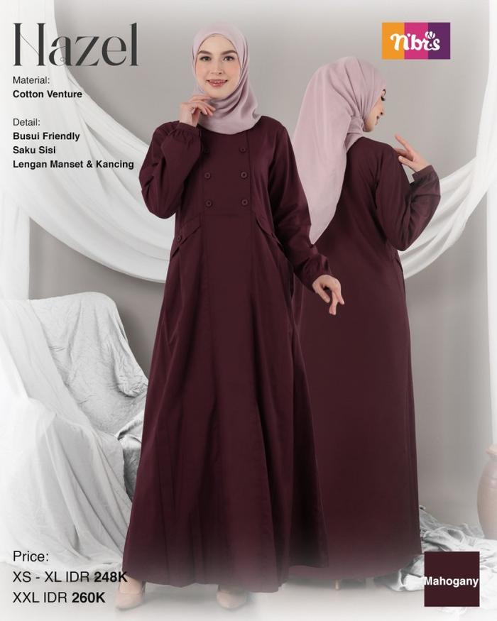 Gambar BAJU GAMIS NIBRAS HAZEL - MAHOGANY, XS dari Zifa_Shop undefined Tokopedia