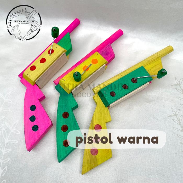 Gambar Mainan Anak Tradisional Kayu etek mainan jadul mainan kayu etek-etek - Pistol Warna dari Putra Mandiri Wood Craft undefined Tokopedia
