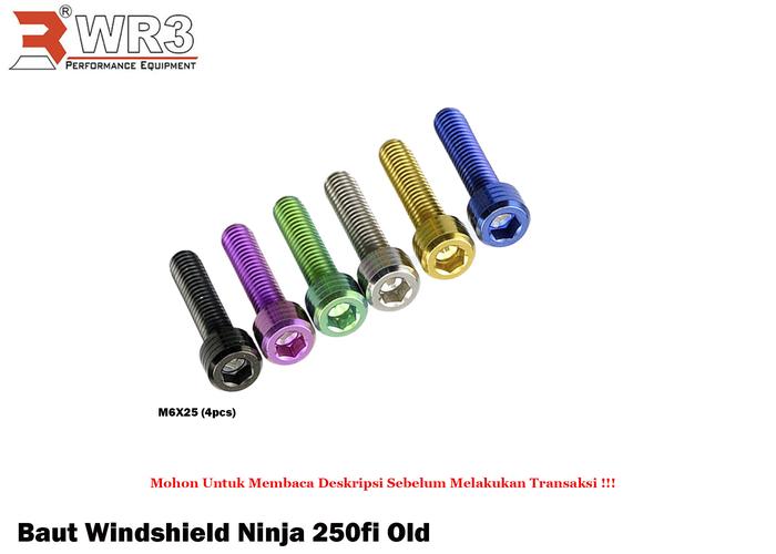 Gambar Baut Titanium WR3 Windshield ZX25R CBR 250RR 150R NINJA 250 150RR ADV - Ninja Fi Old , Hitam dari WR3 undefined Tokopedia
