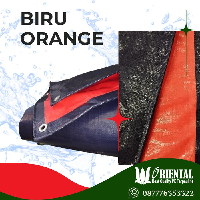 Gambar TERPAL PLASTIK A8 Korea 3X3 | TERPAL PLASTIK Oriental 3 X 3 - Biru Orange dari Terpal Oriental Bandung undefined Tokopedia