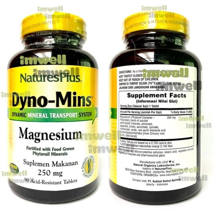 Gambar Natures Plus Dyno Mins Magnesium 250mg (90) - 100% Original dari imwell. undefined Tokopedia