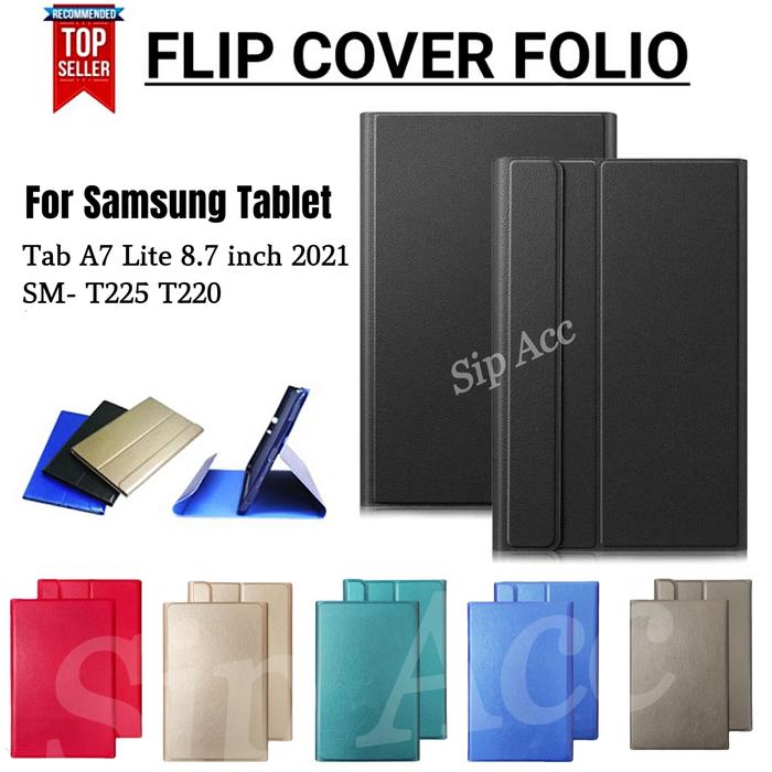 Gambar SAMSUNG TAB A7 LITE 2021 T220 T225 FLIP CASE STAND COVER CASING - Black dari Sip Acc undefined Tokopedia