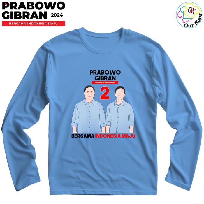 Gambar Kaos Distro Prabowo Gibran Lengan Panjang Gemoy Dewasa Biru Muda Keren - Gemoy 03, M dari ourkaos undefined Tokopedia