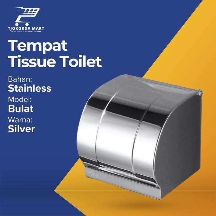 Gambar Tempat tissue stainless / tempat tisu roll / tempat tissue toilet - Abu-abu dari TjokordaMart undefined Tokopedia