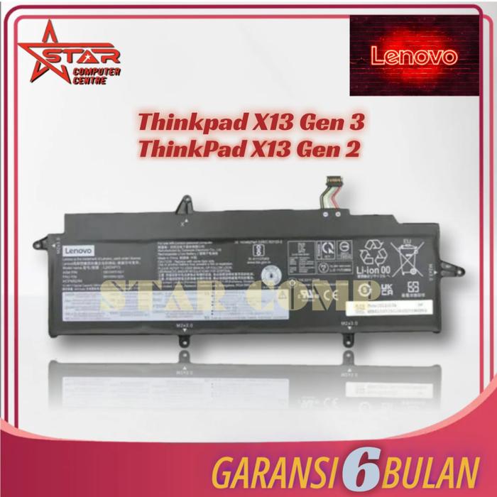Gambar baterai lenovo ThinkPad X13 Gen 2 Gen 3 Series L20M3P72 L20D3P72 L20C3 dari star comp undefined Tokopedia