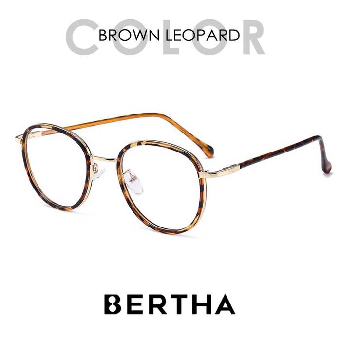 Gambar Bertha Kacamata Anti Radiasi Pria Wanita Korea Terkini Metal+TR90 1704 - BROWN TIGER, Blueray Normal dari Bertha Indonesia undefined Tokopedia