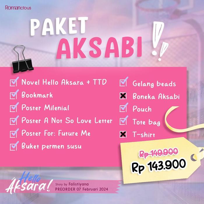 Gambar Pre Order Buku Novel - Hello, Aksara! - Falistiyana - Romancious - Bum - Paket Aksabi dari Bumi Fiksi Makassar undefined Tokopedia