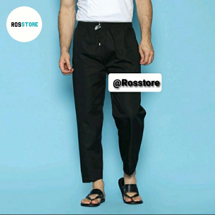 Gambar Celana Ihram Ihrom Pria Panjang Putih Polos Katun Perlengkapan Haji - Hitam, L dari rosstore2 undefined Tokopedia