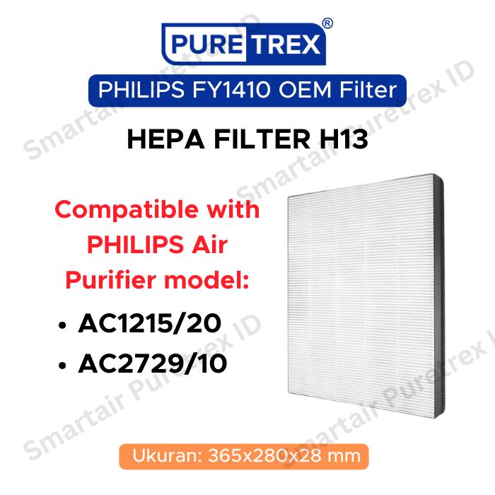 Gambar PURETREX HEPA Filter Philips FY1410 / FY1413 for Air Purifier AC1215 - HEPA only dari Smartair Puretrex ID undefined Tokopedia