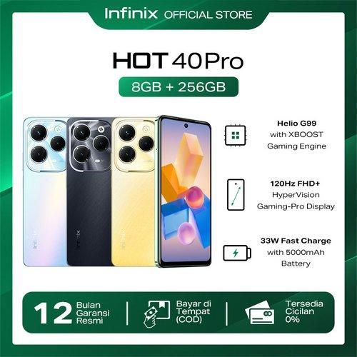 Gambar Infinix Hot 40 Pro 8/256GB - Up to 16GB Extended RAM - Helio G99 - Starlit Black dari Infinix Indonesia undefined Tokopedia