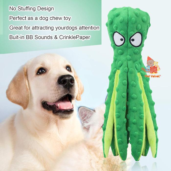 Gambar RARY Mainan Anjing Gigit Bunyi Squeeky Dog Toy Octopus Plush dari Pet Velvet undefined Tokopedia