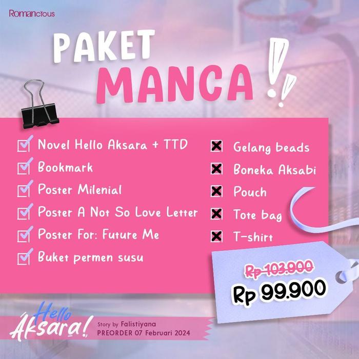 Gambar Pre Order Buku Novel - Hello, Aksara! - Falistiyana - Romancious - Bum - Paket Manca dari Bumi Fiksi Makassar undefined Tokopedia