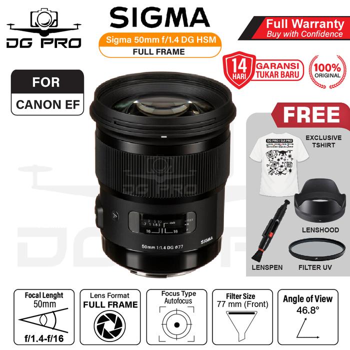 Sigma 50mm DG HSM Art Lens for Canon EF Lensa Sigma 50 mm di  Dg Pro Kamera Tokopedia