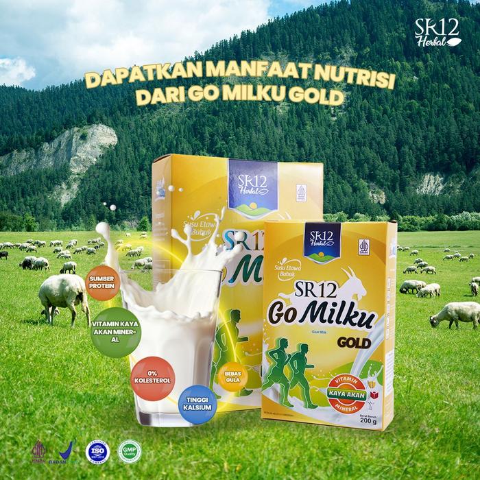Gambar Susu Kambing Etawa Bubuk Go Milku SR12 Dengan Bahan Herbal Berkhasiat - Gold, 600gr dari Gudang Skincare SR12 undefined Tokopedia